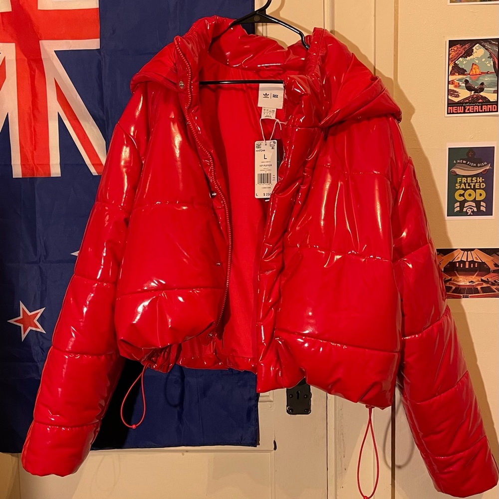 Ivy Park Adidas Large Red Puffer Jacket Large NWT